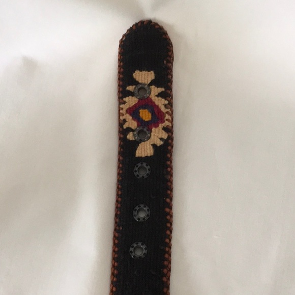 Black Leather/Corduroy Belt - Picture 4 of 4